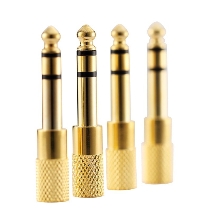 【牛牛柑仔店】鍍金音頻轉接頭 3.5轉6.3 6.3mm轉3.5mm 耳機 轉換頭 吉他轉接頭 手機轉接頭 麥克風轉接頭