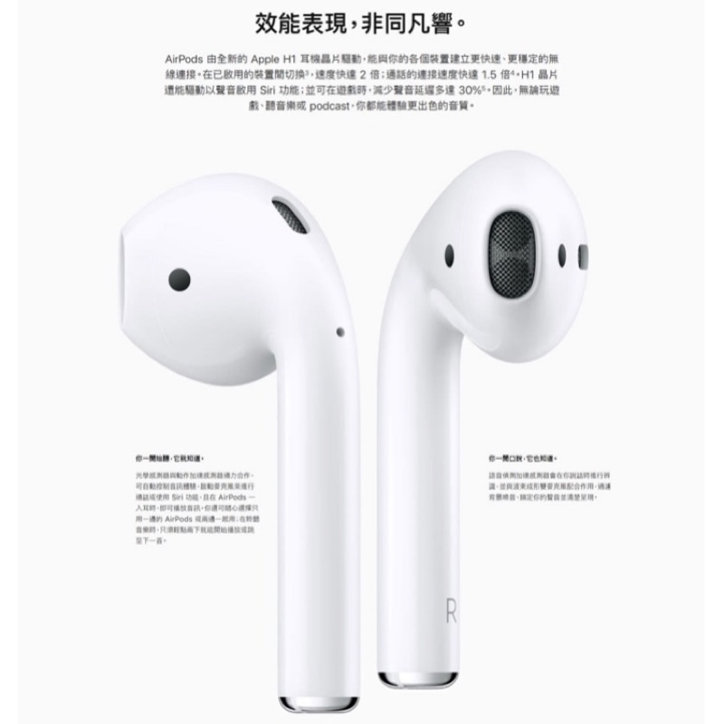 Apple 2020 款AirPods藍牙耳機 (AirPods 2代搭配充電盒)(MV7N2TA/A)