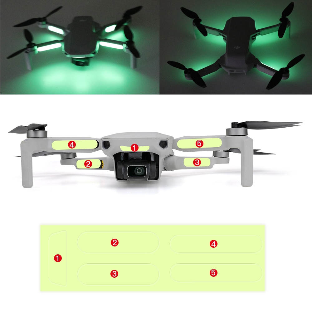 2pcs 新款夜光貼紙輕質熒光貼花夜間飛行 適用於dji Mavic Mini Mini 2 無人機配件 蝦皮 Line購物