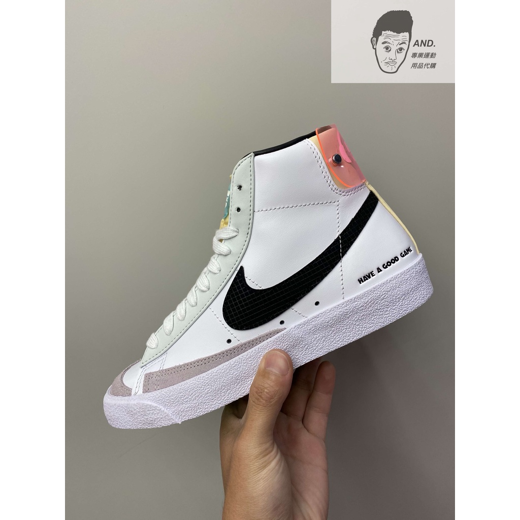 【AND.】NIKE W BLAZER MID 77 高筒 黑勾 電競 笑臉 白鞋 女鞋 DO2331-101