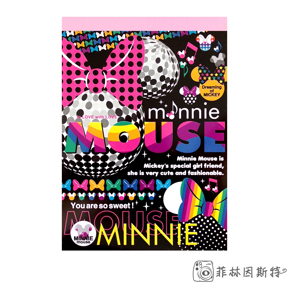 Disney 迪士尼 米妮燈球 便條紙 日本進口 Minnie Mouse 便條本 菲林因斯特