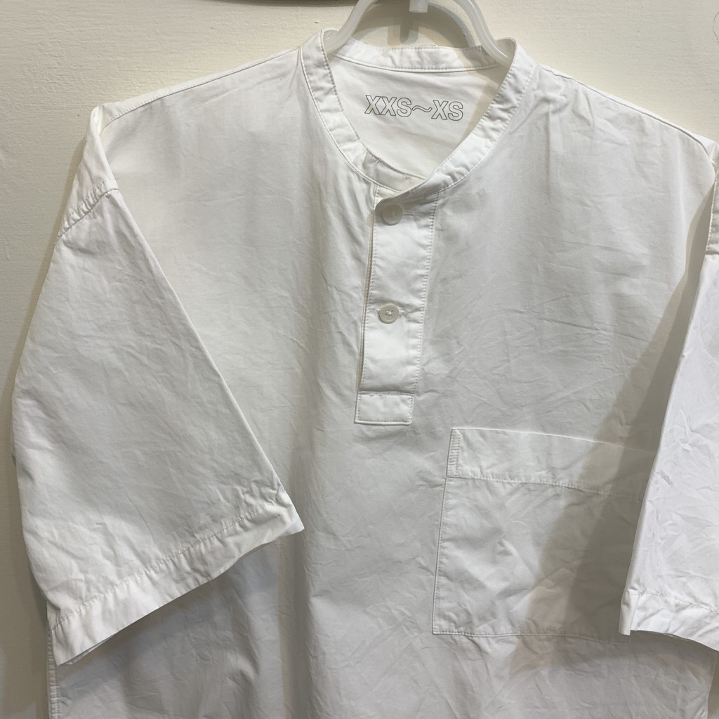 無印良品 LABO  女棉混彈性短袖套衫 白色