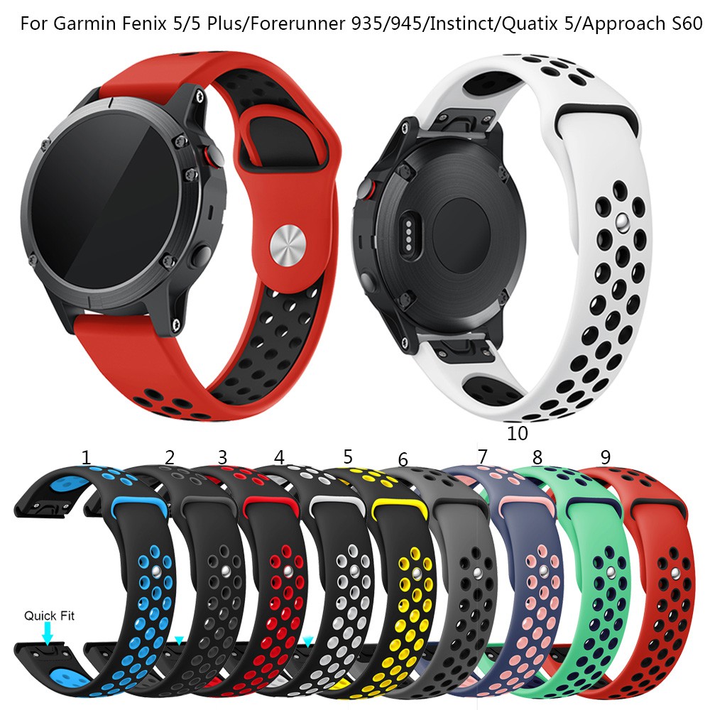 Garmin 佳明Fenix 5/5 Plus/Forerunner 935 945/Instinct 矽膠快拆錶帶