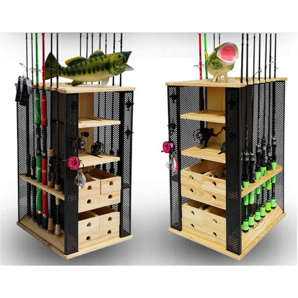 釣魚釣具釣竿收納櫃展示架展示櫃竿架捲線器diy組裝磯釣船釣路亞岸拋大 蝦皮購物