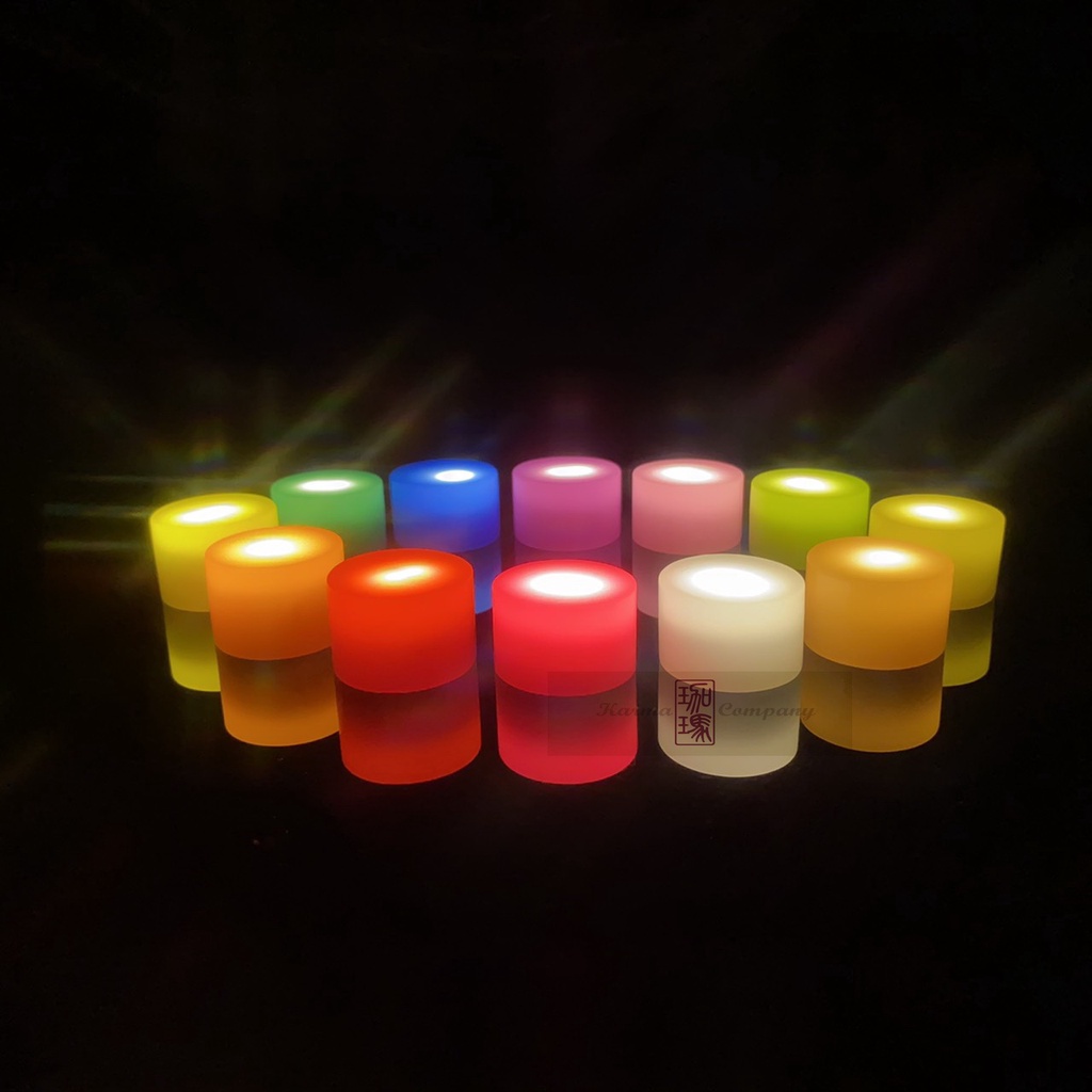珈瑪-6小時LED蠟燭燈-小型*1粒(無附USB充電電源線)12色可選 LED純蠟蠟燭防水電子蠟燭燈供佛燈充電式電子蠟燭
