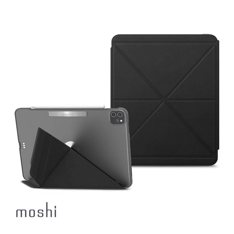 moshi 11吋 2021 iPad Pro 多角度前後保護套, 碳黑