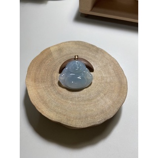 翡翠彌勒佛墜飾（A貨鑲18K金扣頭）
