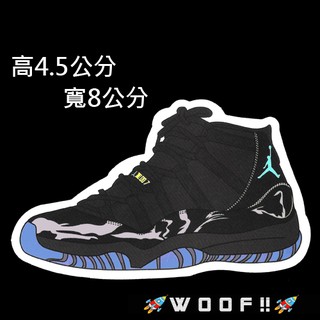 WooF!! #防水貼紙 潮流貼紙 球鞋貼紙 jordan aj11黑藍 Gamma-Blue AIR 車貼 喬丹PVC