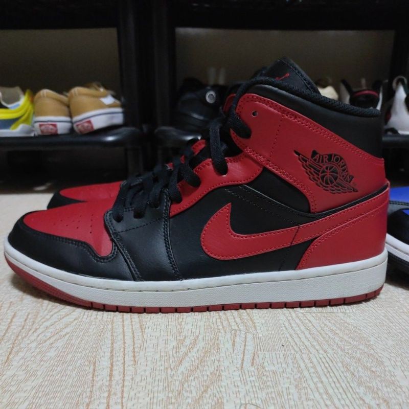 nike air jordan 1 mid 小禁穿 黑紅 黑藍 二手 us 10