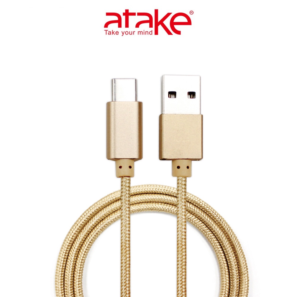 【atake】USB轉Type-C充電傳輸線(3m/不挑色) 金屬編織線/Mac充電傳輸線
