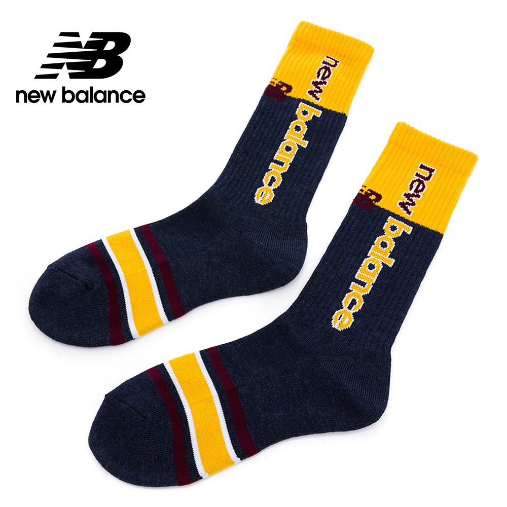 【New Balance】 NB 對比色中長襪_中性_藍黃色_LAS12261NV