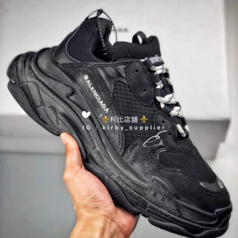 balenciaga triple s black cheap