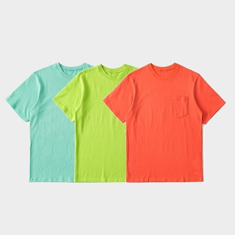【MBC】Fluorescent color-pocket t-shirt 螢光色16支棉高磅-口袋素T