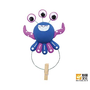 章魚怪木夾磁鐵+2色土 萬聖節 捏塑美勞 DIY材料包 創意兒童教材【魁風小舖】