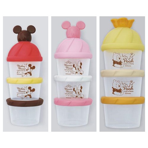 【東京速購】日本製 攜帶型 奶粉罐  副食品盒 分裝盒  奶粉盒 (米奇/米妮/維尼)