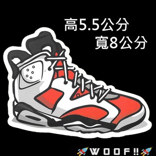 WooF!! #防水貼紙 潮流貼紙 球鞋貼紙 aj jordan aj6紅白 櫻木 行李箱貼 安全帽貼紙個性貼紙PVC