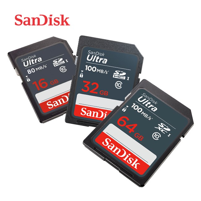 SANDISK Ultra SD Class10 UHS-I 讀取速度 100MB /s 記憶卡 16G 32G 64G