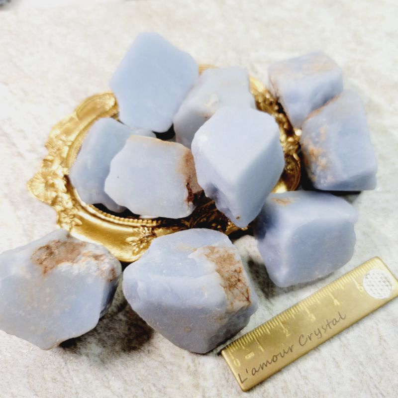 L'amour Crystal 天然天使石原礦 Angelite 原礦 淡藍石膏 | 蝦皮購物