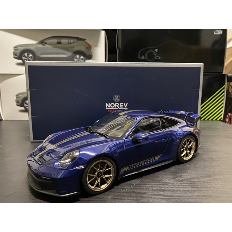【E.M.C】1:18 1/18 Norev Porsche 911 992 GT3 2021 藍色 金屬模型車