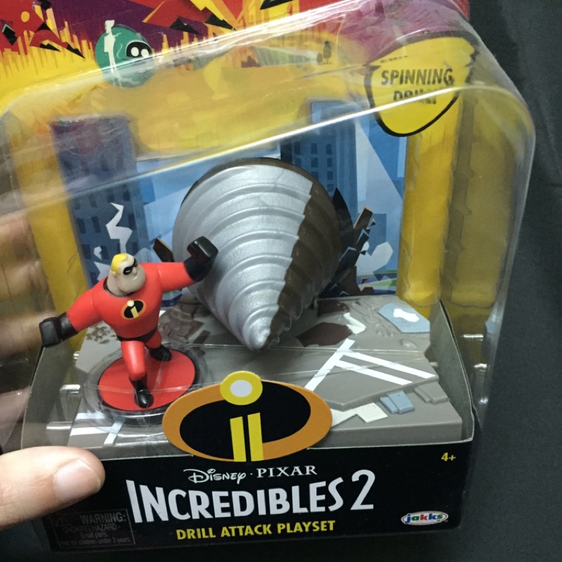 破盤特價-pixar 超人特攻隊2 任務場景組-incredibles2場景公仔-jakks 出品-超能先生 彈力女超人