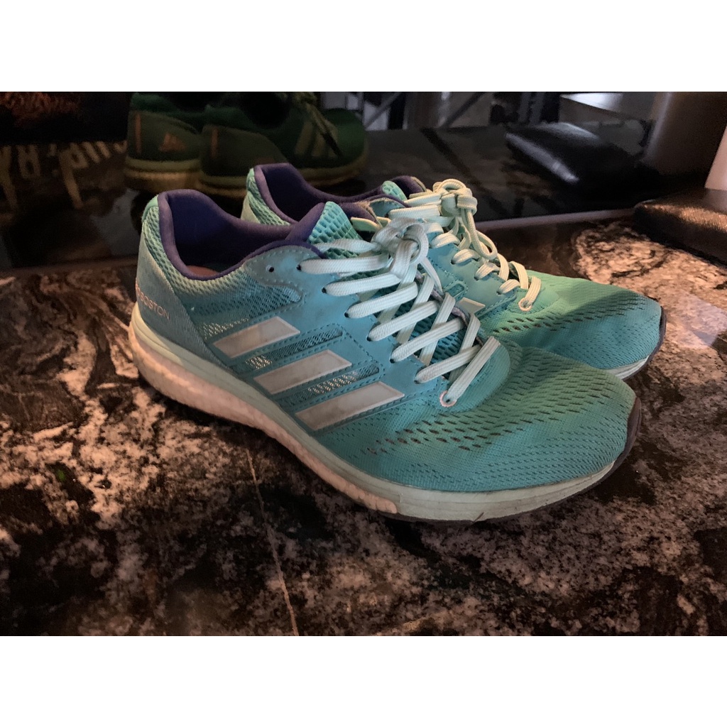 Adidas Adizero Boston 6 波六 女 跑鞋 湖水藍綠色 US7 JP24二手