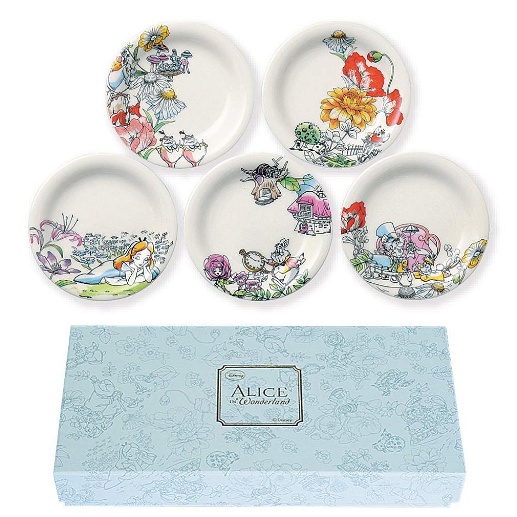 【愛麗絲夢遊仙境】五入陶瓷餐盤組 日本進口 日本製 迪士尼 DISNEY 水果盤 碟子