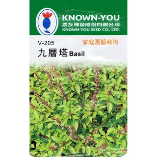 種子王國 九層塔【蔬果種子】 紅骨九層塔 農友牌 小包裝種子 約100粒/包(新鮮種子)