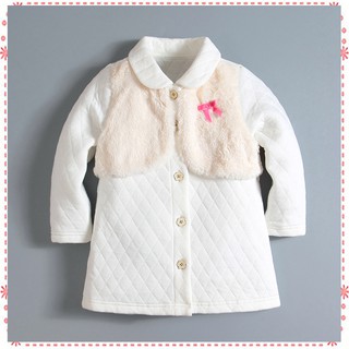 現貨 瑕疵出清４折／秋冬款mom and bab 菱格厚棉長版上衣／外套＊18m.24m.3T.4T.5T☆貝克比比屋☆