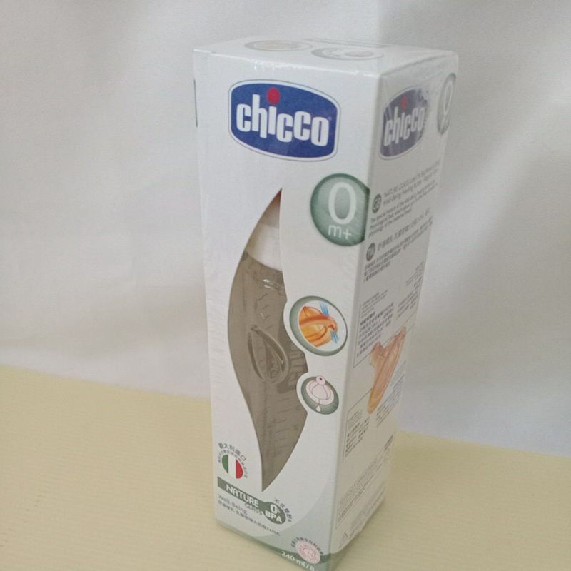 chicco舒適哺乳_乳膠玻璃大奶瓶 240ML（單孔）