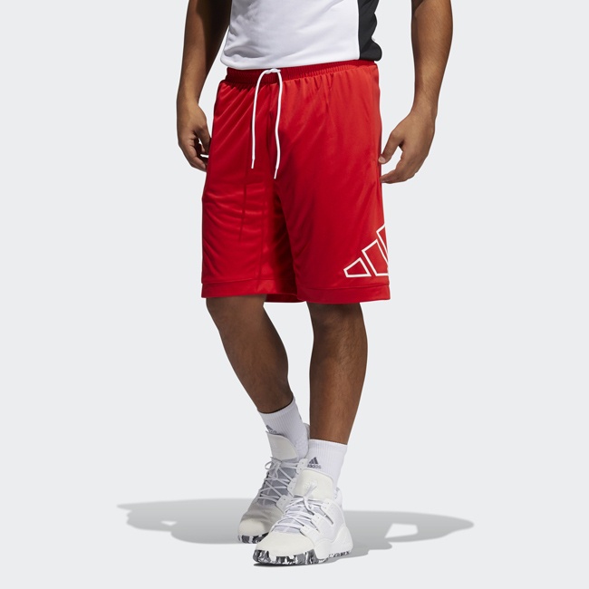 愛迪達 adidas LOGO 運動短褲 籃球褲 球褲 打球 慢跑 訓練 紅色 男 GT3020