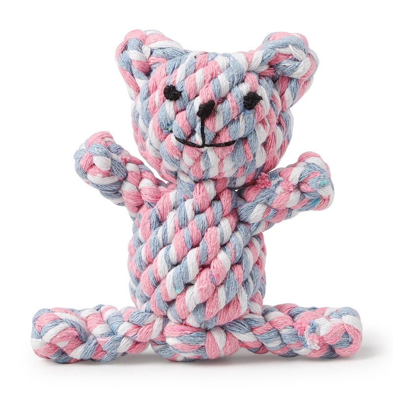 【PetBaby寵物精靈】造型棉繩-編織熊貓寵物玩具  編織動物寵物棉繩編織玩具