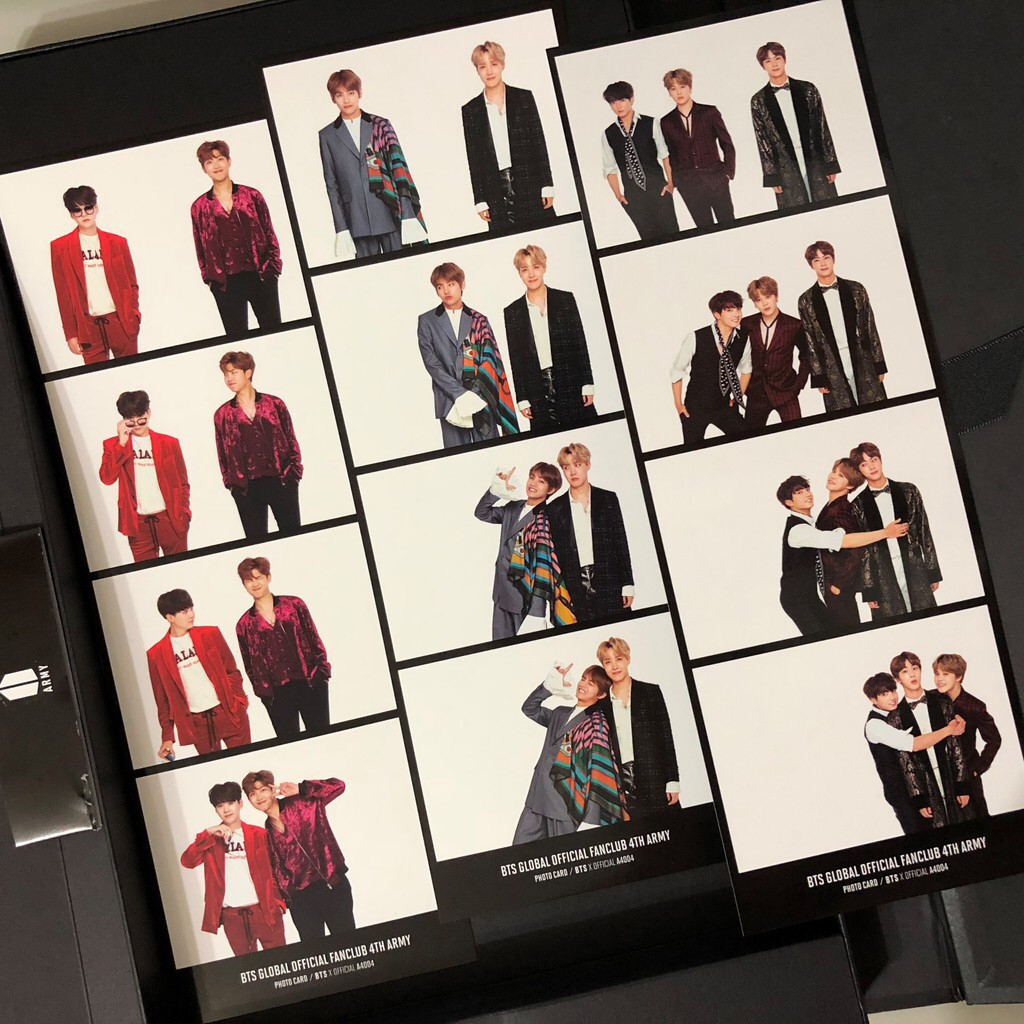 防彈少年團 BTS Fanclub A.R.M.Y 四期會員禮直式照片卡拆售
