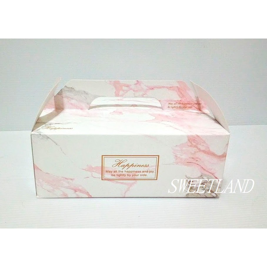 ~手提餐盒(中)50入~大理石紋-粉 / 法蘭斯-深藍 2款任選 彌月蛋糕盒 生乳捲盒 瑞士捲盒 奶凍捲盒