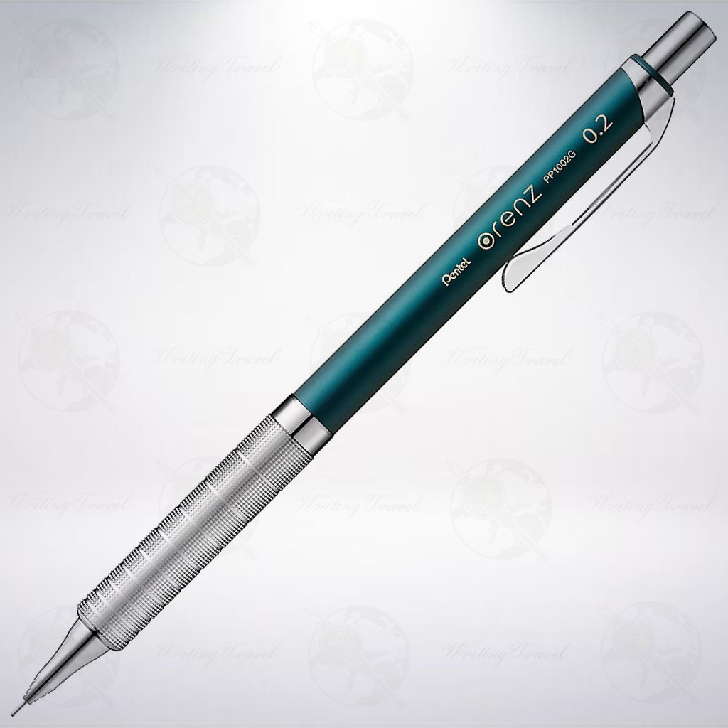 日本 Pentel Orenz Metal Grip 2代 0.2mm 自動鉛筆: 藍綠色