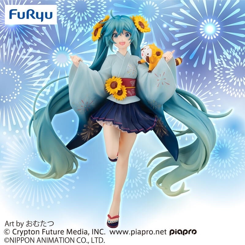 臻好玩玩具   FuRyu 景品 初音未來 × 小浣熊 SP 夏日祭典 初音 公仔