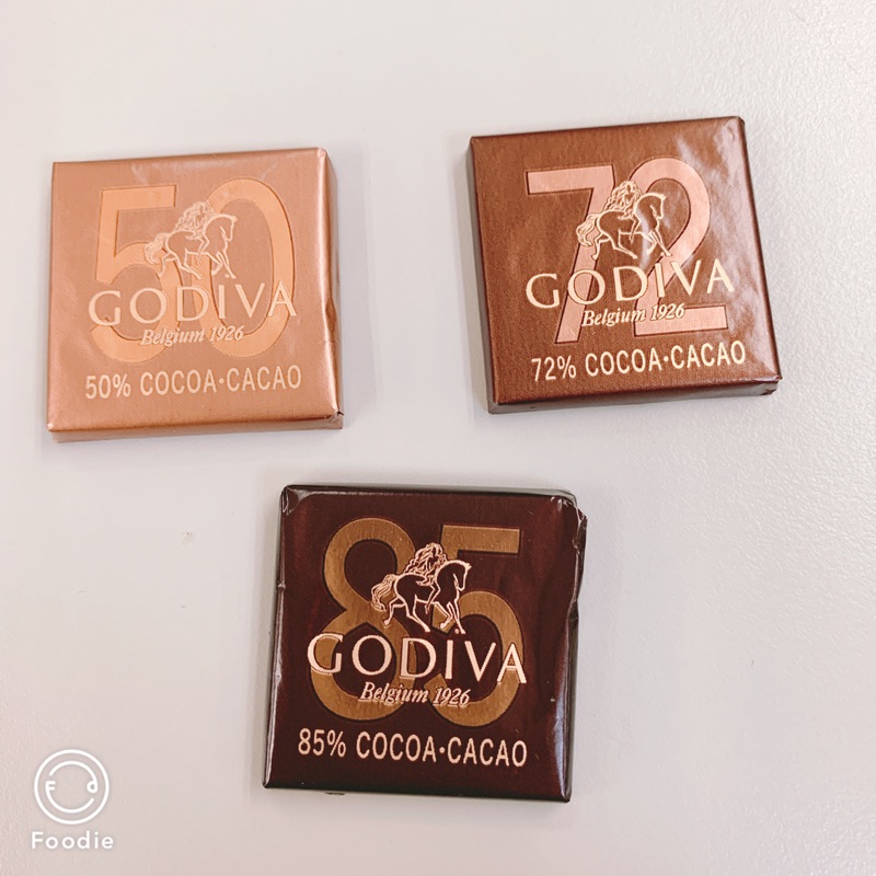 即期品出清 現貨 GODIVA 經典黑巧克力片 片裝巧克力 50% 72% 85% 每片5g 巧克力片