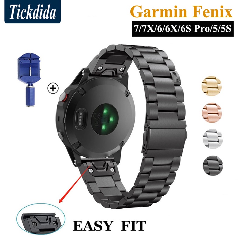 適用於佳明Garmin Fenix 7 Fenix 7X Fenix 6X Pro 6 5 Plus 快速釋放 金屬錶帶