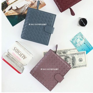 ⚠️ 現貨 愛 BAG SHOP WHOSBAG官網 高質感小羊皮 編織按扣式 短夾 1980 正韓製 中性情侶款