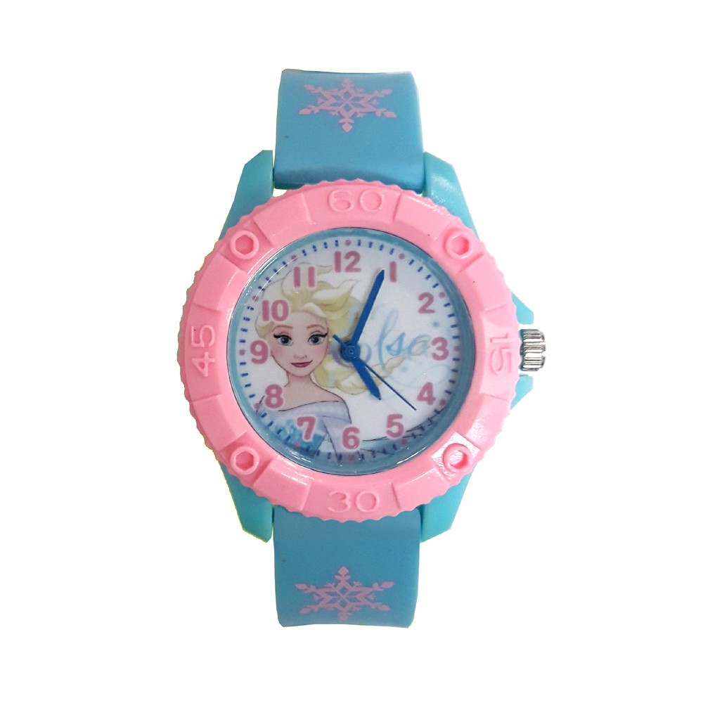 迪士尼 冰雪奇緣-艾莎 齒輪款膠錶-藍 兒童錶 生日禮物