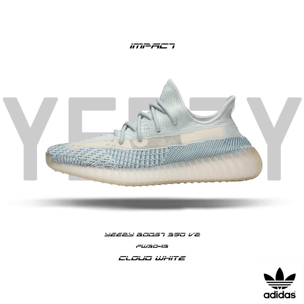 Adidas Yeezy Boost 350 V2 Cloud White 雲白冰藍白雲fw3043 Impact 蝦皮購物