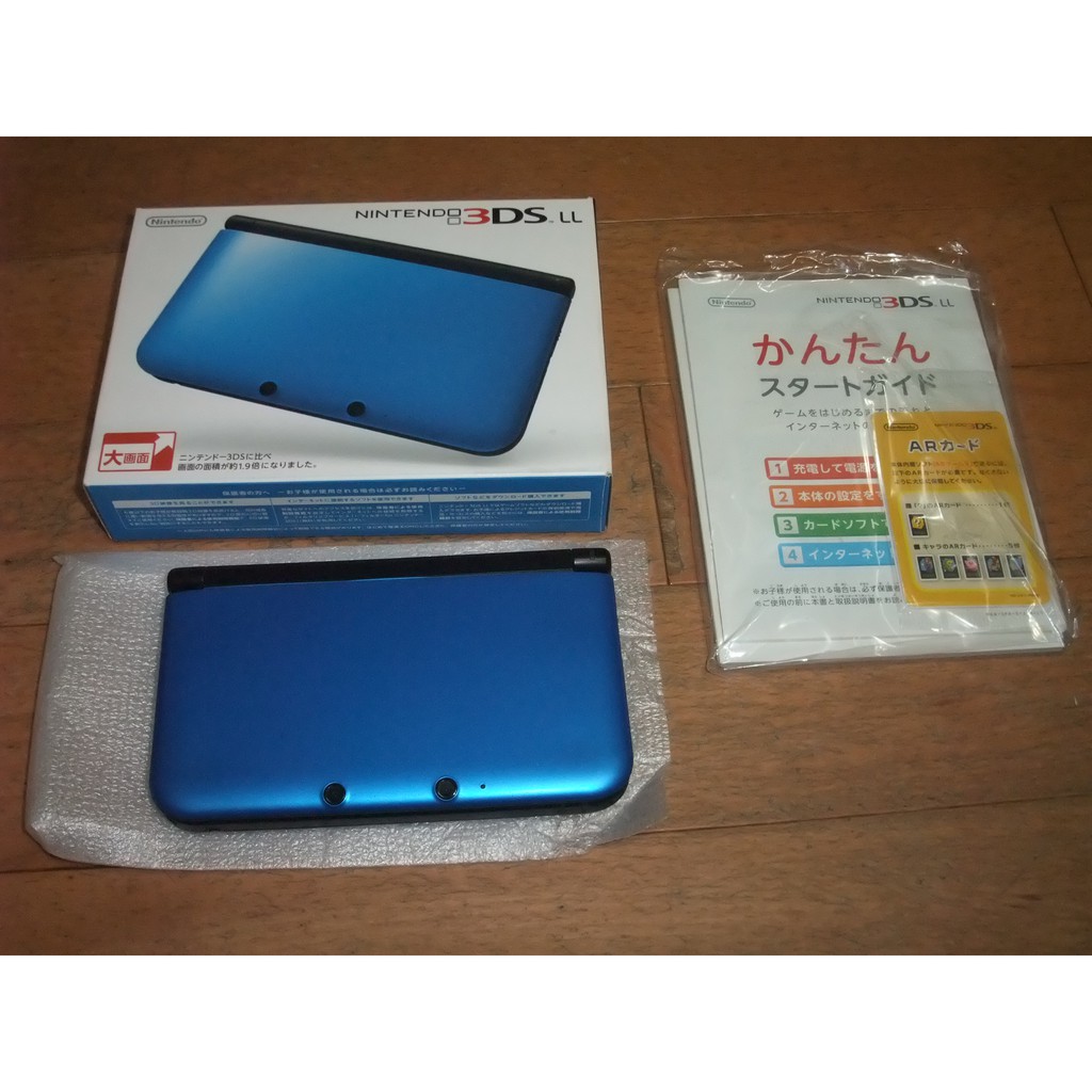 3ds Ll 日規主機 藍黑 附保護貼 Ar卡 箱說 保固一個月 蝦皮購物
