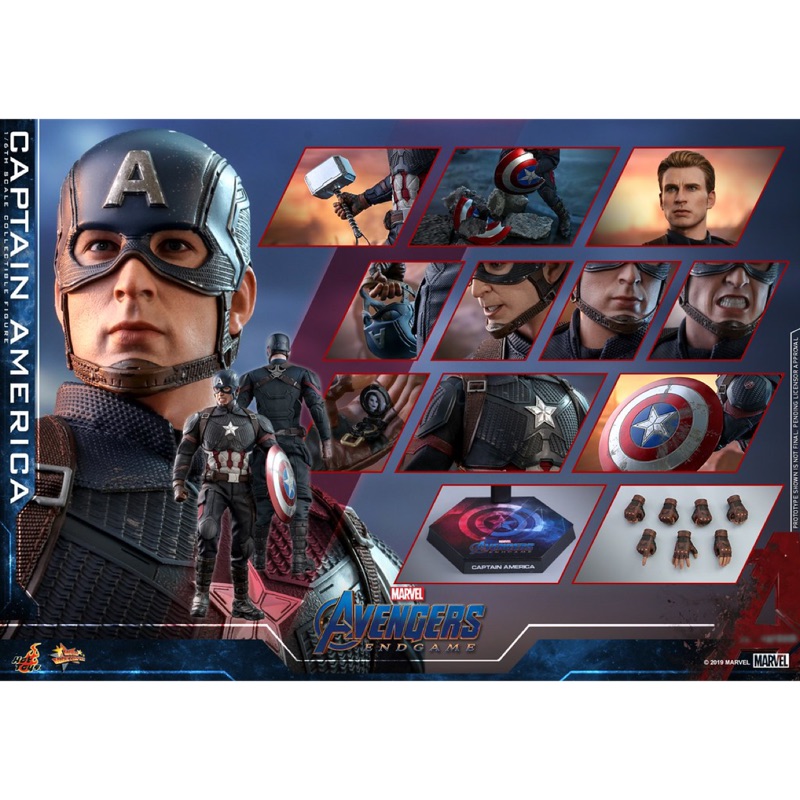 野獸國 Hot Toys  MMS536 《復仇者聯盟：終局之戰》美國隊長 Captain America