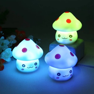 1 件浪漫七彩蘑菇 LED 小夜燈床燈