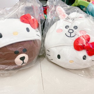 交換禮物 情侶抱枕 7-11 Line Hello kitty熊大抱枕 全新未拆封 一對不拆賣
