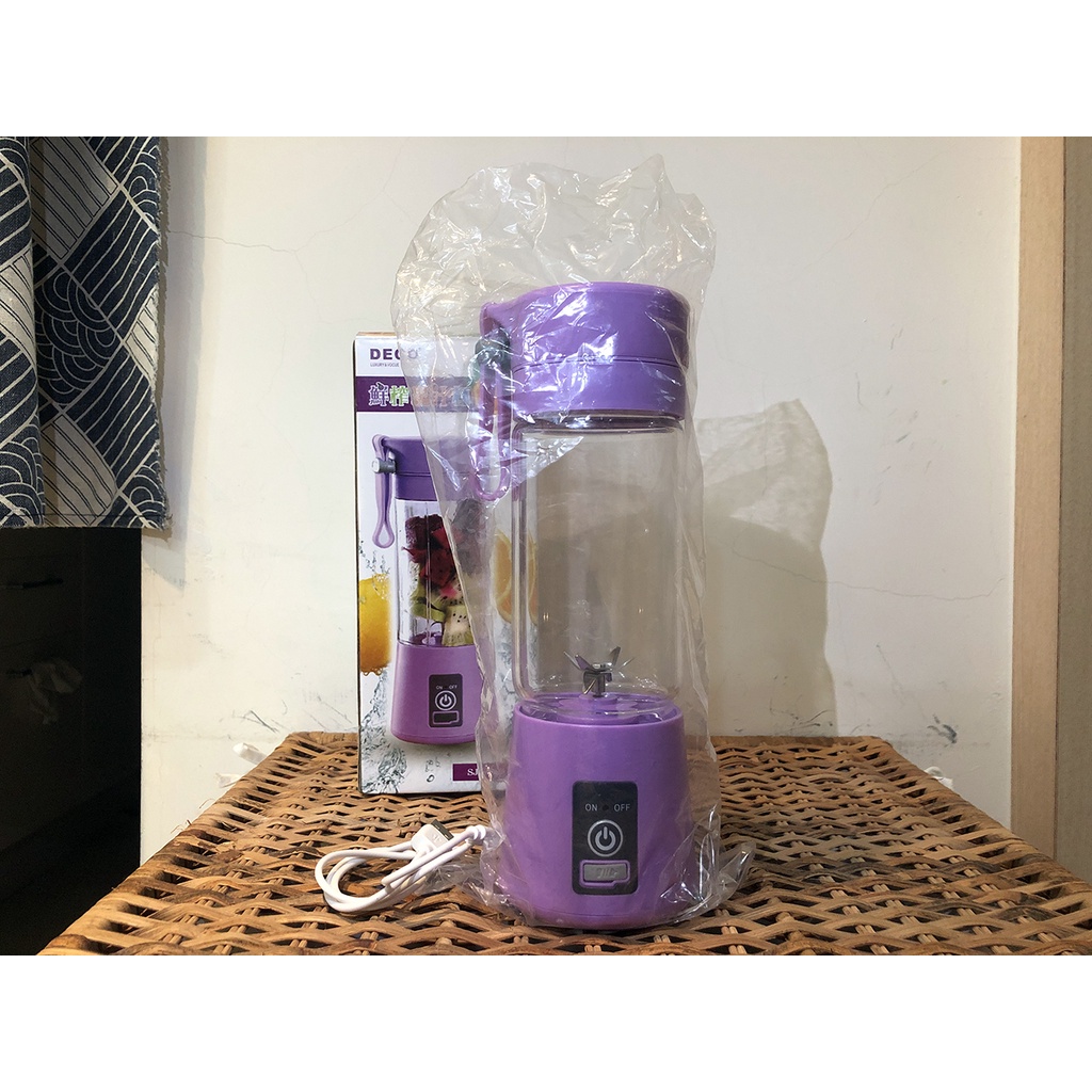 DECO 鮮榨果汁杯 充電式 露營 果汁機 400ml 紫色