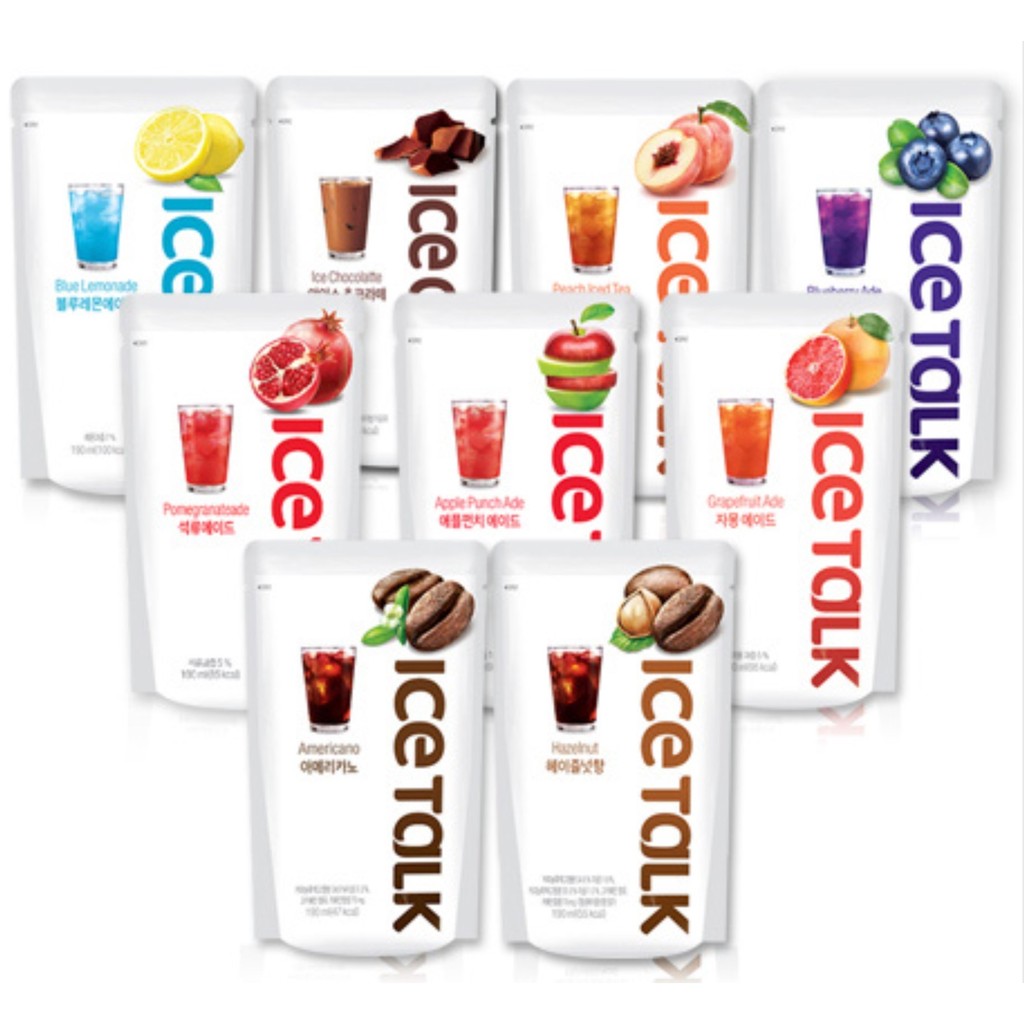買五送一（贈品隨機出貨不挑款）韓國 ICE TALK 袋裝飲料隨身包 190g/包 黑咖啡/檸檬/石榴/蘋果/藍莓