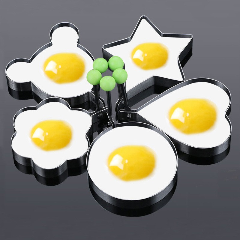 Yni 加厚不銹鋼煎蛋模型心形煎蛋模具創意煎蛋圈煎蛋荷包蛋磨刀器打蛋器