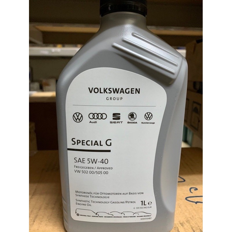 【VW 福斯】Special G、5W40、全合成機油、福斯原廠指定機油、12罐裝/箱【引擎系統】滿箱區/新包裝