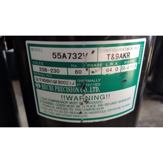 瑞智精密 RECHI 55A732V 家用中古冷氣壓縮機 R410冷媒