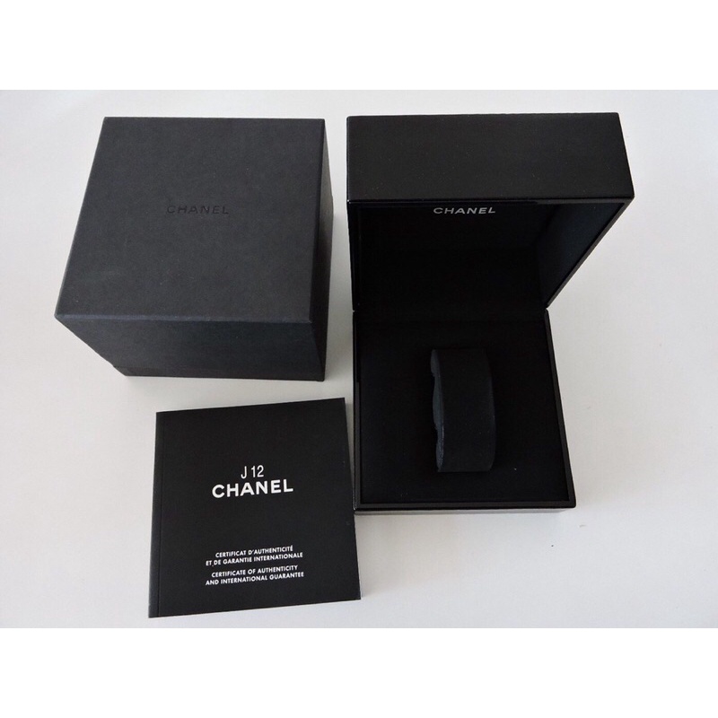二手 Chanel 香奈兒 原廠 黑色皮質手錶盒 錶盒 收納盒 珠寶盒 J12